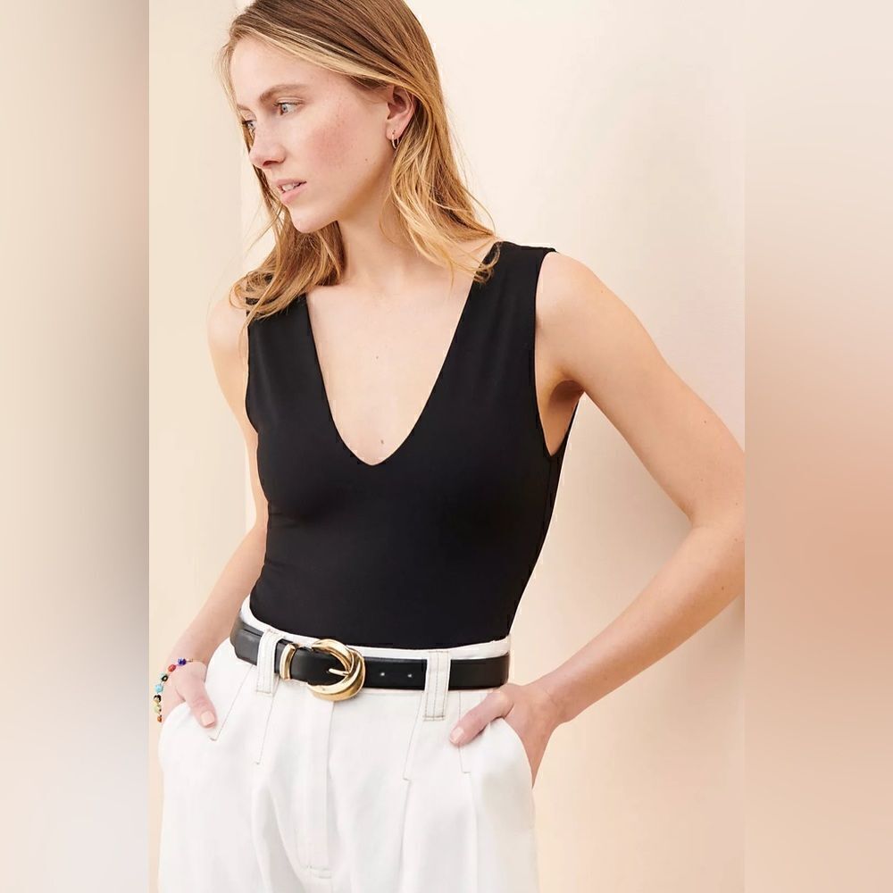 Free People Keep It Sleek Duo Bodysuit Size L Black